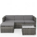 Outdoor Sitzgruppe aus Polyrattan, wetterfeste Gartenmöbel, kombinierbare Lounge für 3-4 Personen