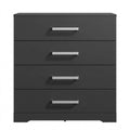 Moderne schwarze Kommode mit 4 Schubladen