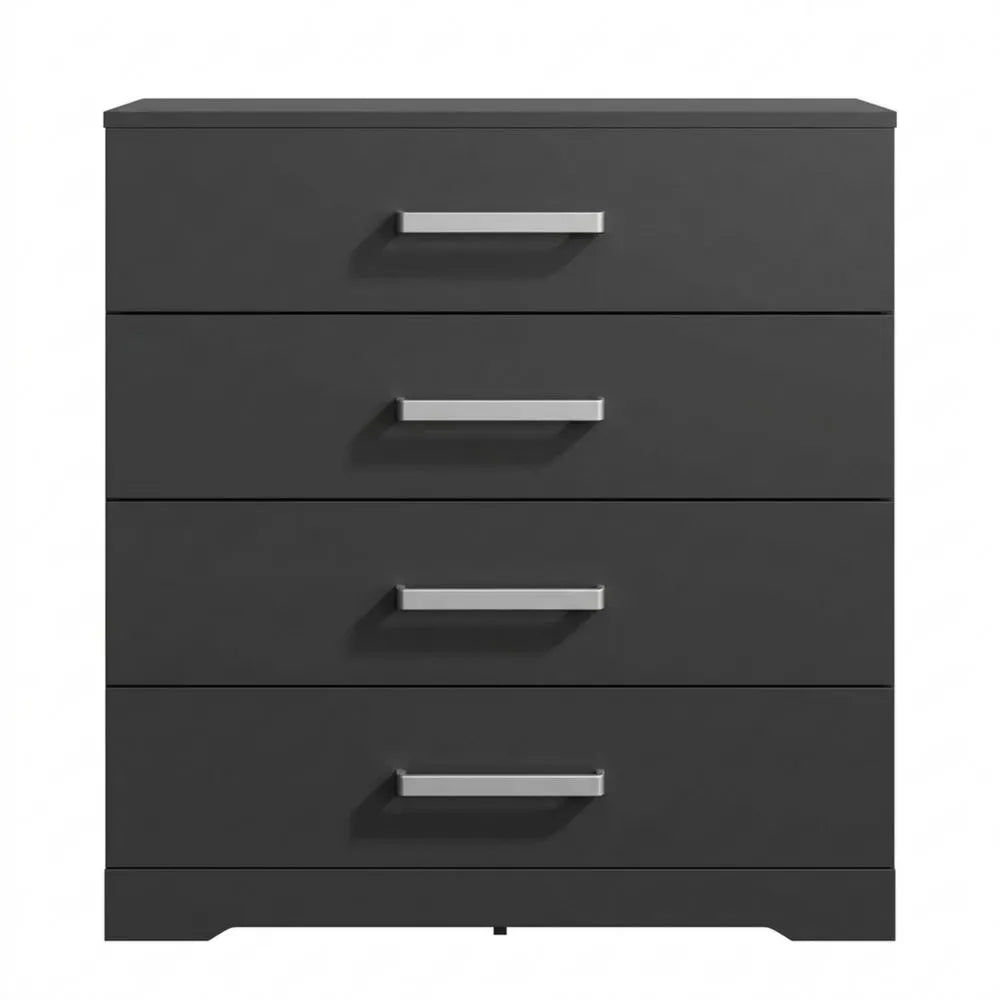 Moderne schwarze Kommode mit 4 Schubladen