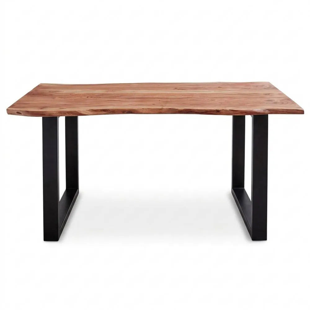 Esstisch aus Akazienholz mit U-Gestell, 160x85 cm