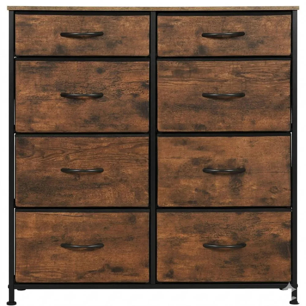 Kommode mit 8 Schubladen im Vintage-Design für Zuhause